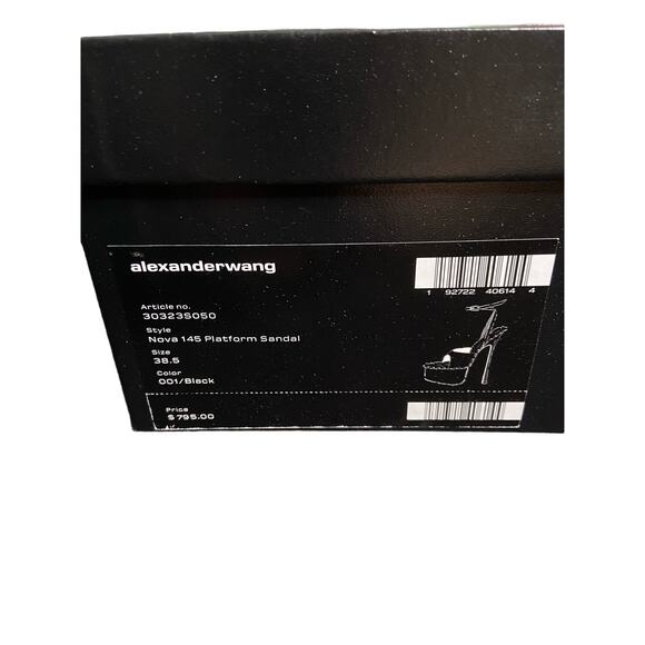 Alexander Wang Nova 145 Platform Sandals Studded Ankle Strap Leather Black Sz 38 - Picture 12 of 13